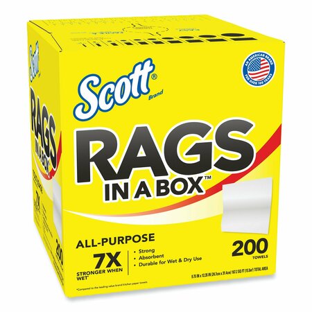 Scott Rags in a Box, POP-UP Box, 10 x 12, White, PK200 75260